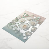 ホワエレガントイト結婚ローズ 箔招待状 (回転した状態)