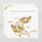 ホワエレガントイト金ゴールドガラスフローラ全イベント 招待状 (正面/裏面)