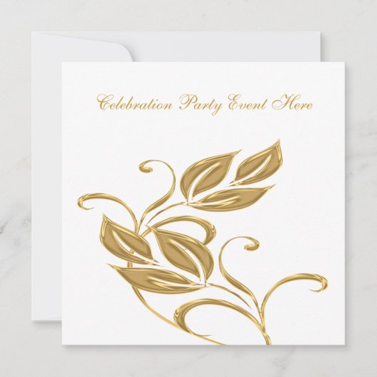 ホワエレガントイト金ゴールドガラスフローラ全イベント 招待状 (正面)