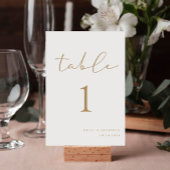 ホワエレガントイト金ゴールドシャンパ結婚ーニュ テーブルナンバー