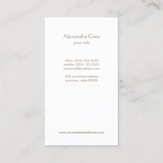 ホワエレガントイト金ゴールドロータス名刺 名刺 (裏面)