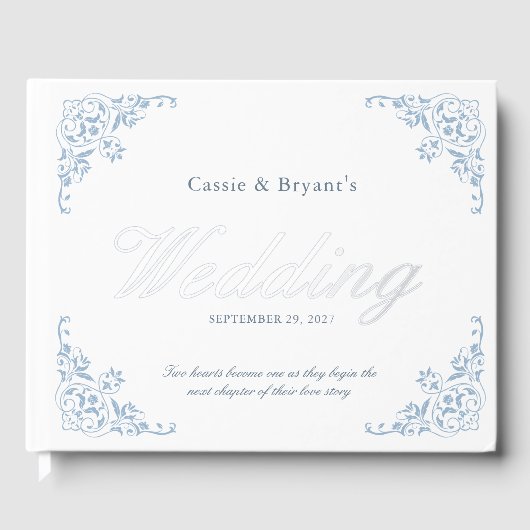 ホワエレガントイト&ブルーシックフォーマルス ゲストブック (正面)