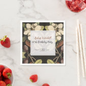 ホワエレガントイト・マグノリアス誕生日パーティー スタンダードカクテルナプキン (インサイチュ)