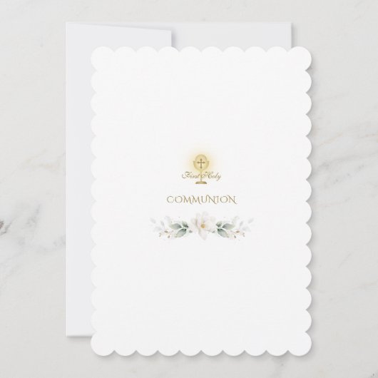 ホワエレガントイト・マグノリア金ゴールド聖餐式 招待状 (裏面)