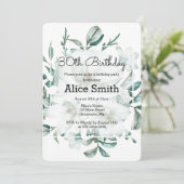 ホワエレガントイト・マグノリア・グリーンリー30歳の誕生日 招待状 (スタンド正面)