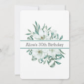 ホワエレガントイト・マグノリア・グリーンリー30歳の誕生日 招待状 (裏面)