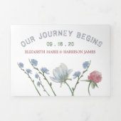 ホワエレガントイト、ワイルドフラワー結婚ズスイート 三つ折り招待状 (カバー)