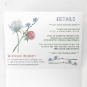 ホワエレガントイト、ワイルドフラワー結婚ズスイート 三つ折り招待状 (内部最初)