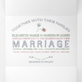 ホワエレガントイト、ワイルドフラワー結婚ズスイート 三つ折り招待状 (内部中)