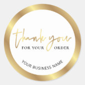 ホワエレガントイト&金ゴールドビジネスご注文ありがとうございます ラウンドシール (正面)