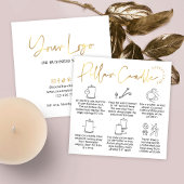 ホワエレガントイト&金ゴールドロゴピラーキャンドルカー気にド スクエア名刺