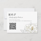 ホワエレガントイトMagnoliaの結婚QRコードRSVP 出欠カード (正面)