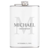 ホワエレガントイパーソナライズされたト フラスク (正面)