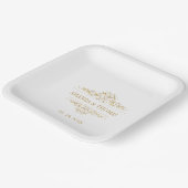 ホワエレガントイパーソナライズされた結婚ーム ペーパープレート (傾斜あり)