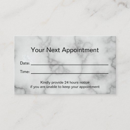 ホワエレガントイフェイクトマーブルプロフェッショナル 予約カード (正面)