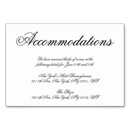 ホワエレガントイミニマルトの宿泊カード テーブルナンバー