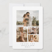 ホワエレガントイミニマルト4写真結婚のフラット サンキューカード (正面)