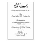 ホワエレガントイミニマル結婚の詳細カード テーブルナンバー (正面)