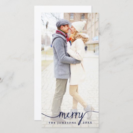 ホワエレガントイメリートオーバーレイ・ホリデー・フォト・カード シーズンカード (正面/裏面)