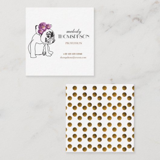 ホワエレガントイモダントアートスクエア スクエア名刺 (正面/裏面)