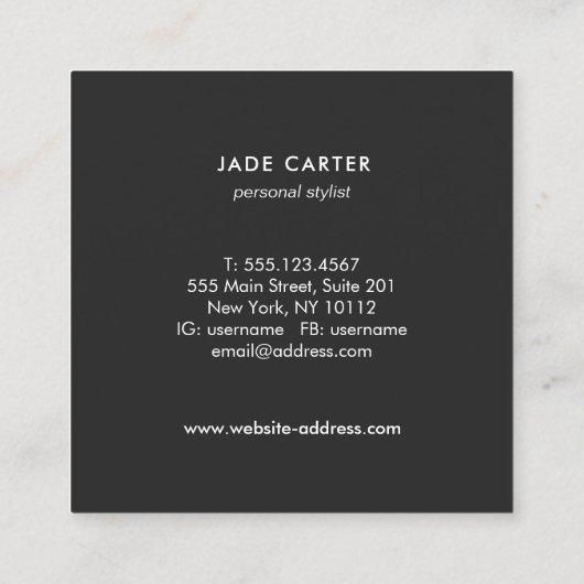 ホワエレガントイモダントマーブルプロフェッショナル スクエア名刺 (裏面)