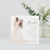 ホワエレガントイ結婚トズガウンブライダルシャワー招待状 サンキューカード (スタンド正面)