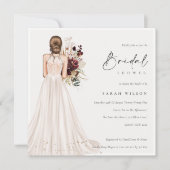 ホワエレガントイ結婚トズガウンブライダルシャワー招待状 サンキューカード (正面)