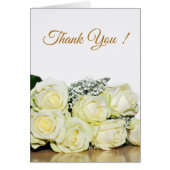 ホワエレガントイ結婚ロズの写真サンキューカード (正面)