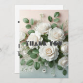 ホワエレガントイ結婚ロズサンキューカード ノートカード (正面/裏面)