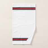 ホワエレガントスタイリッシュイストライプのトラグリー バスタオルセット (ハンドタオル)