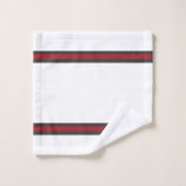 ホワエレガントスタイリッシュイストライプのトラグリー バスタオルセット (ウォッシュタオル)