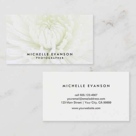 ホワエレガントートオーバーレイプロフェッショナル写真家 名刺 (正面/裏面)