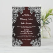 ホワエレガントートレース結婚ブルゴーニュ 招待状 (スタンド正面)