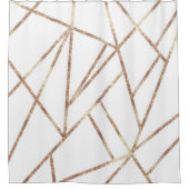 ホワクラシックイトローズ金ゴールドGeo #1 シャワーカーテン (正面)