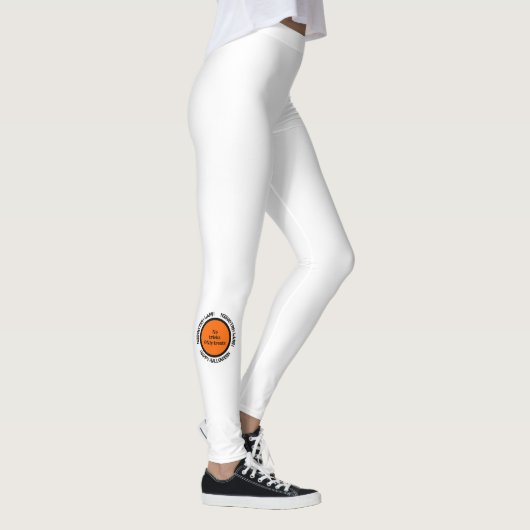 ホワクールイトオレンジブラックタイポグラフィハッピーハローウィン レギンス (右)