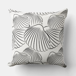 ホワコンテンポラリーイト&ブラックシーシェル装飾用クッション クッション