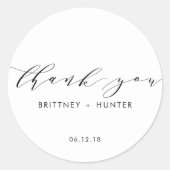 ホワシンプルイエレガントトサンキュー結婚ズ ラウンドシール (正面)