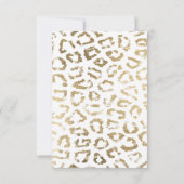 ホワシンプルイトフェイク金ゴールドモダンアニマルプリント 招待状 (裏面)