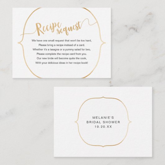 ホワシンプルイト金ゴールドレシピ要求 エンクロージャーカード (正面/裏面)