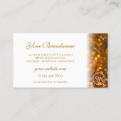 ホワスタイリッシュイトオレンジきらめくグリッターイニシャル 名刺 (裏面)