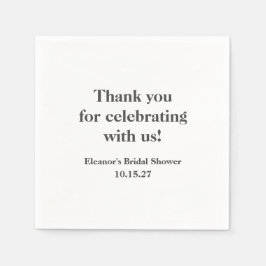 ホワスタイリッシュイトカスタムブライダルシャワーありがとう スタンダードカクテルナプキン