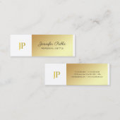 ホワスタイリッシュイモノグラムのト&金ゴールドプレインラグジュアリー スキニー名刺 (正面/裏面)