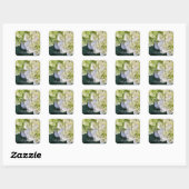 ホワパーソナライズされたイアジサイエレガントラブズ結婚ス スクエアシール (シート)