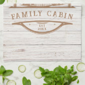 ホワパーソナライズされたイトウッドファミリーキャビン キッチンタオル (折り畳み)