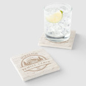 ホワパーソナライズされたイトウッドファミリーキャビン ストーンコースター (横)