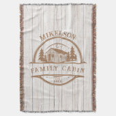 ホワパーソナライズされたイトウッドファミリーキャビン スローブランケット (正面縦)