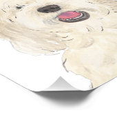 ホワパーソナライズされたイトクリームドッグアート フォトプリント            (角)