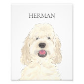 ホワパーソナライズされたイトクリームドッグアート フォトプリント            (正面)