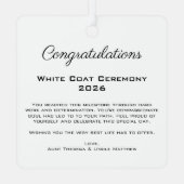 ホワパーソナライズされたイトコート式ニュードクター メタルオーナメント (裏面)