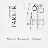 ホワパーソナライズされたイトコート式ニュードクター メタルオーナメント (正面)